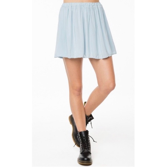 Brandy Melville Dresses & Skirts - Brandy Melville Light Blue Floral Mini Skirt